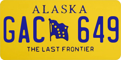AK license plate GAC649