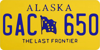 AK license plate GAC650