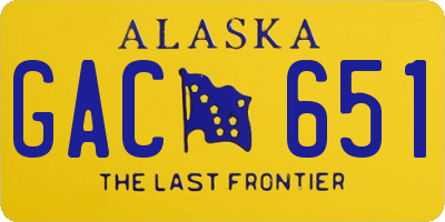 AK license plate GAC651