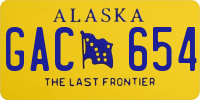 AK license plate GAC654