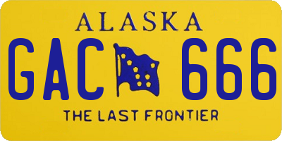AK license plate GAC666