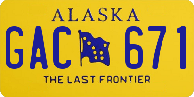 AK license plate GAC671