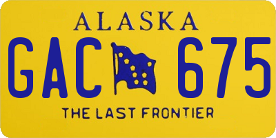 AK license plate GAC675