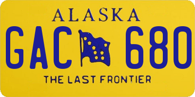 AK license plate GAC680