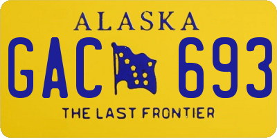AK license plate GAC693