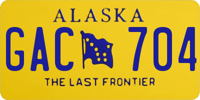 AK license plate GAC704