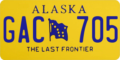 AK license plate GAC705