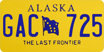 AK license plate GAC725