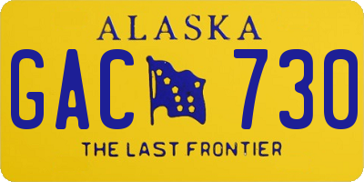 AK license plate GAC730