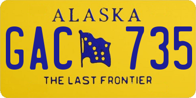 AK license plate GAC735