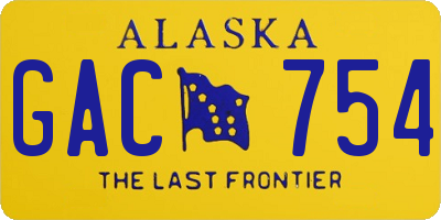 AK license plate GAC754