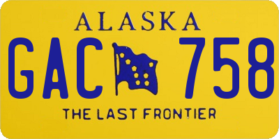 AK license plate GAC758