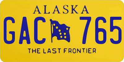 AK license plate GAC765