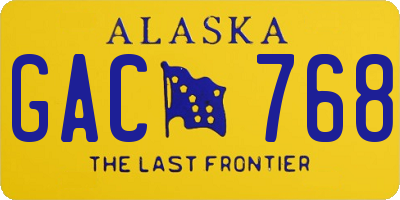 AK license plate GAC768