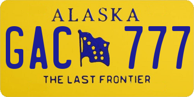 AK license plate GAC777