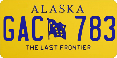 AK license plate GAC783