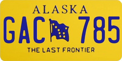 AK license plate GAC785