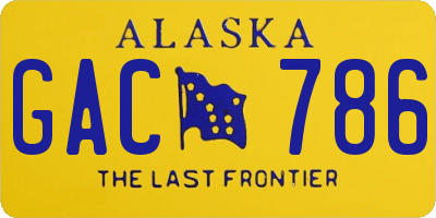 AK license plate GAC786