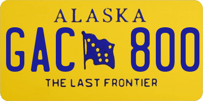 AK license plate GAC800