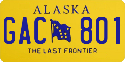 AK license plate GAC801