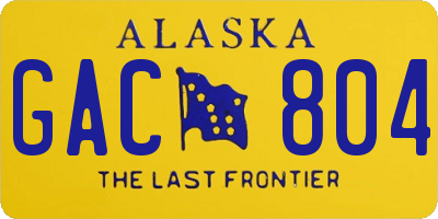 AK license plate GAC804