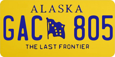 AK license plate GAC805