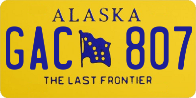 AK license plate GAC807