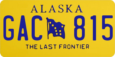 AK license plate GAC815