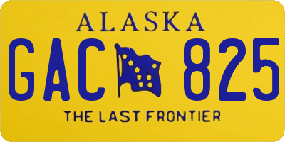 AK license plate GAC825