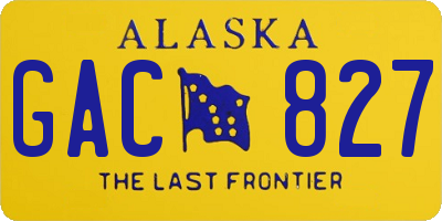 AK license plate GAC827