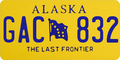 AK license plate GAC832