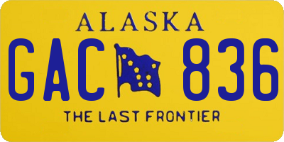 AK license plate GAC836