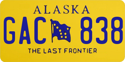 AK license plate GAC838