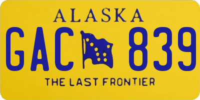 AK license plate GAC839