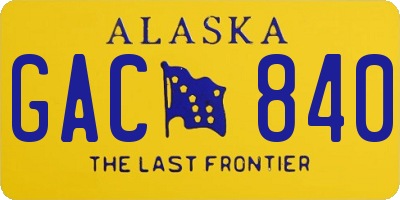 AK license plate GAC840