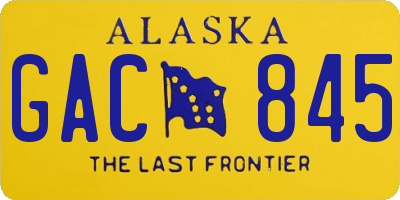 AK license plate GAC845