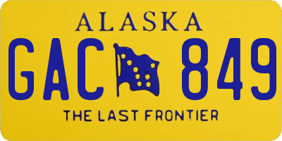 AK license plate GAC849