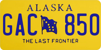 AK license plate GAC850