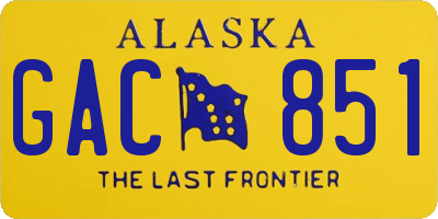 AK license plate GAC851