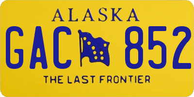 AK license plate GAC852