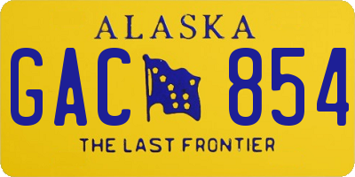 AK license plate GAC854