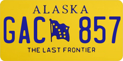 AK license plate GAC857