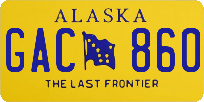 AK license plate GAC860