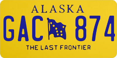 AK license plate GAC874