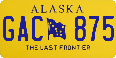 AK license plate GAC875