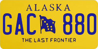 AK license plate GAC880