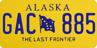 AK license plate GAC885