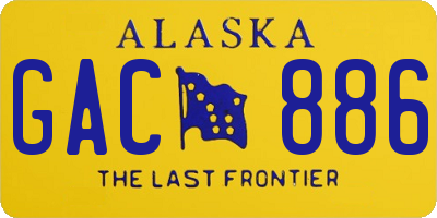 AK license plate GAC886