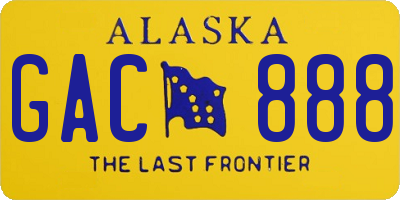 AK license plate GAC888