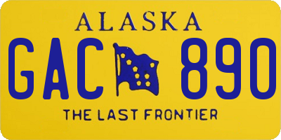 AK license plate GAC890